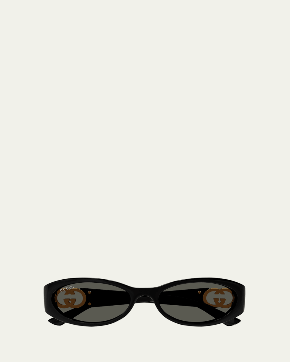 GG Logo Plastic Oval Sunglasses